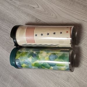 Starbucks Coffee Travel Mugs, Set of Two, 16oz each. EUC. Made in USA!